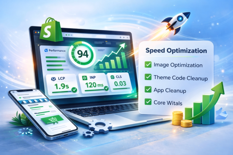 Shopify speed optimization performance report for ecommerce store