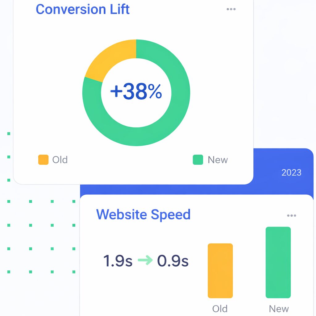 Shopify conversion lift and website speed improvement dashboard by TechCure